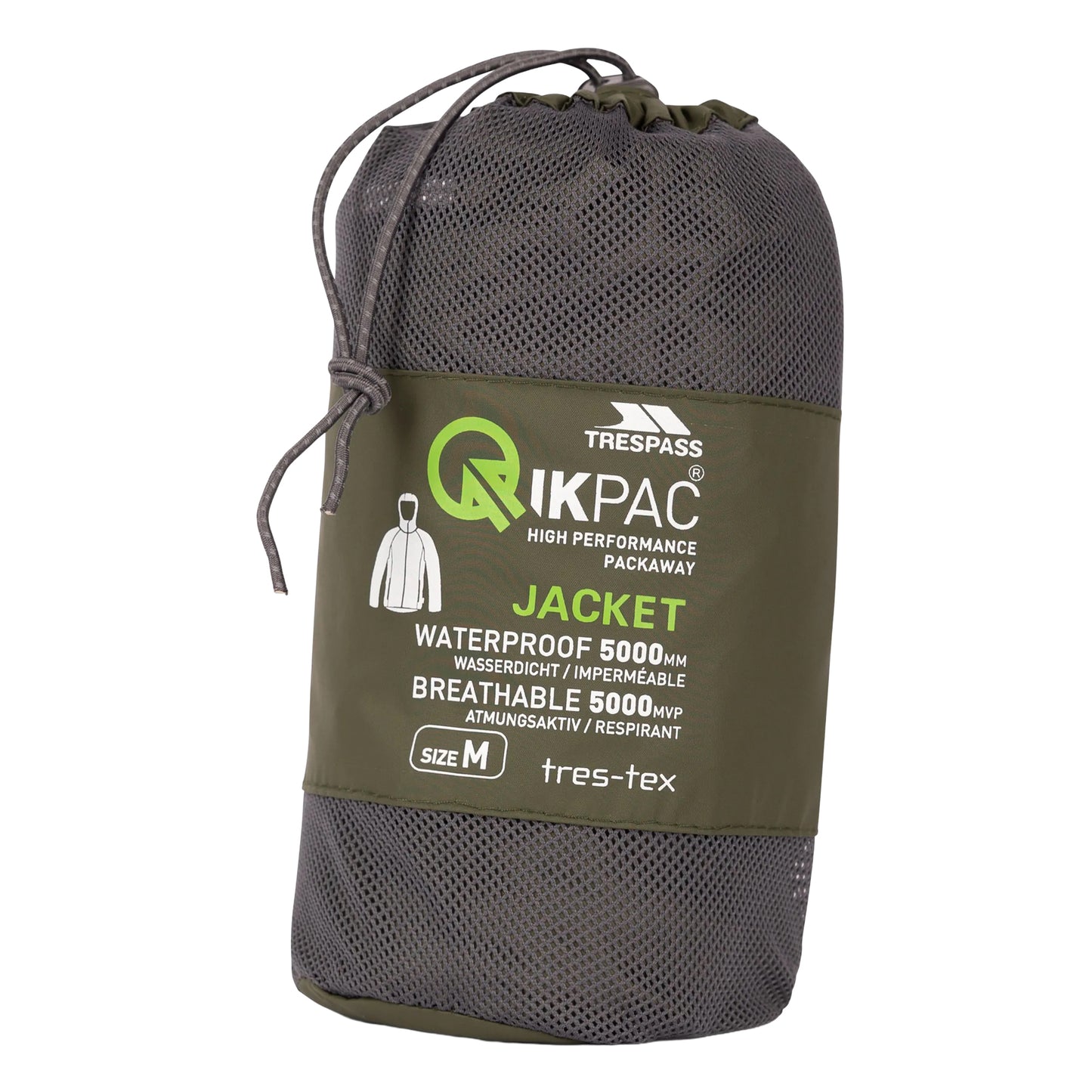 Moss - Side - Trespass Qikpac X Unisex Packaway Jacket