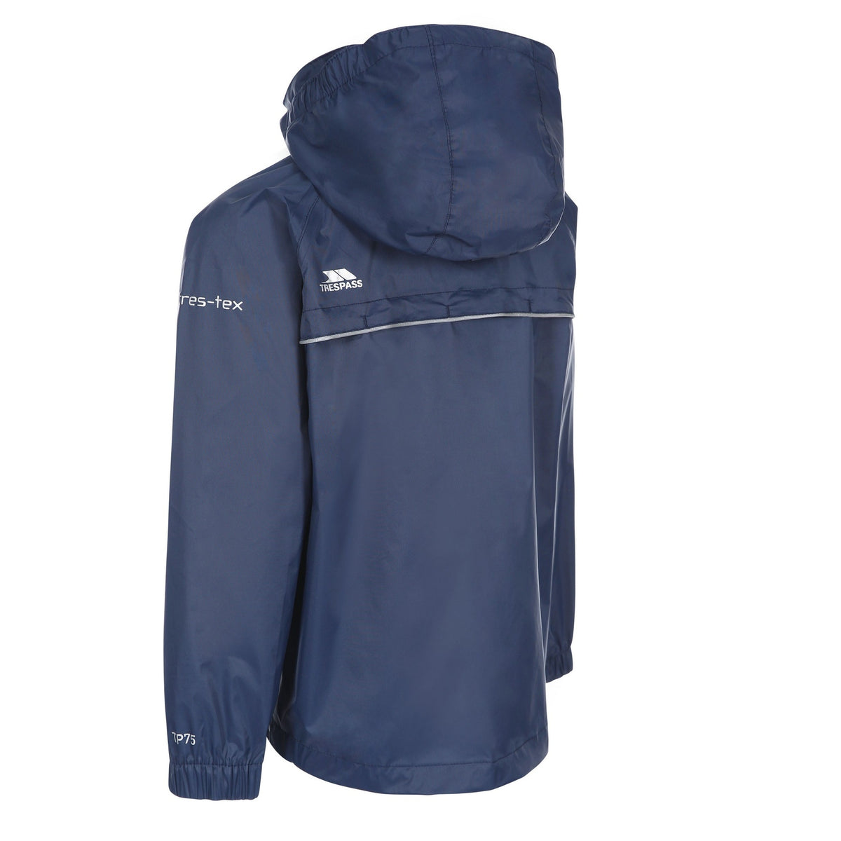 Navy-Carbon - Back - Trespass Childrens-Kids Qikpac X Unisex Packaway Jacket