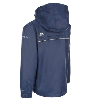 Navy-Carbon - Back - Trespass Childrens-Kids Qikpac X Unisex Packaway Jacket