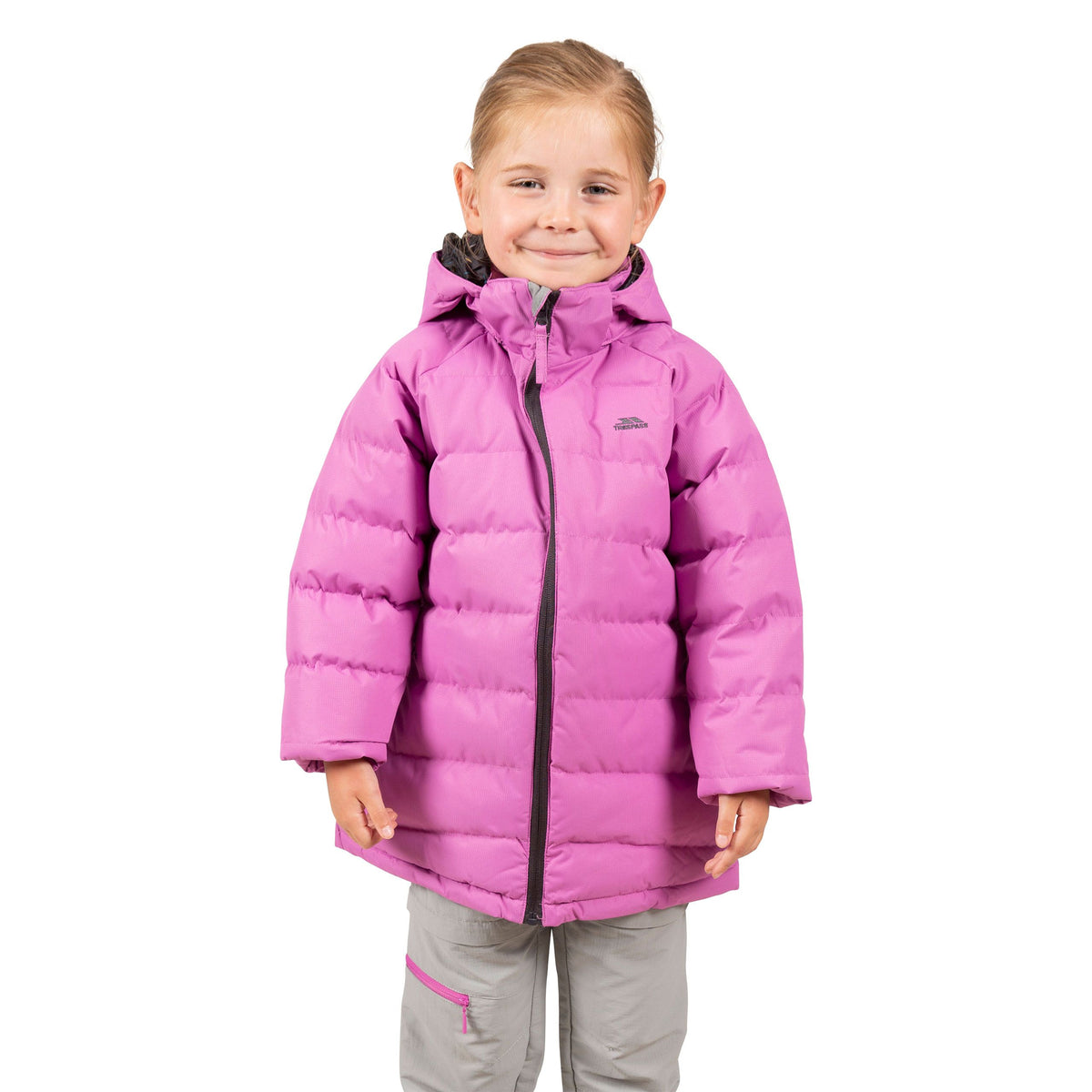 Deep Pink - Side - Trespass Childrens Girls Amira Casual Jacket