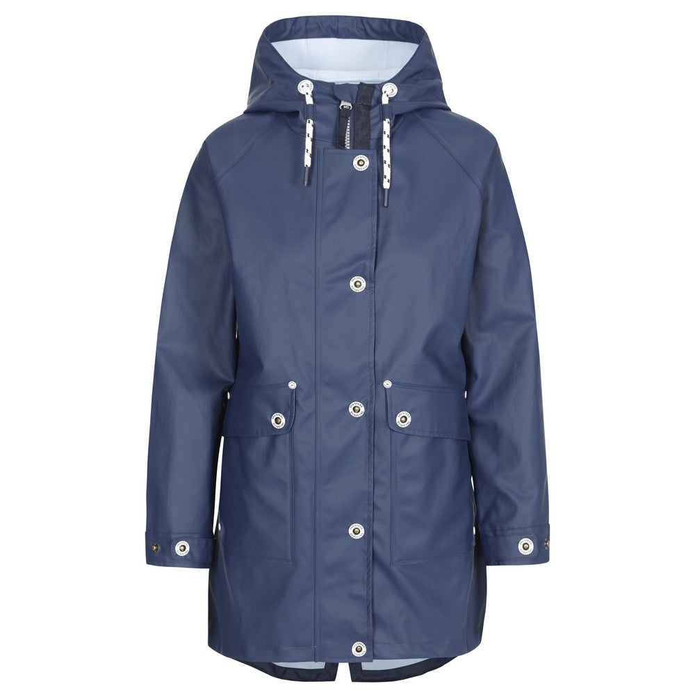 Navy - Front - Trespass Womens-Ladies Shoreline Rain Jacket
