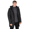 Black - Side - Trespass Mens Shoulton Padded Waterproof Breathable Jacket