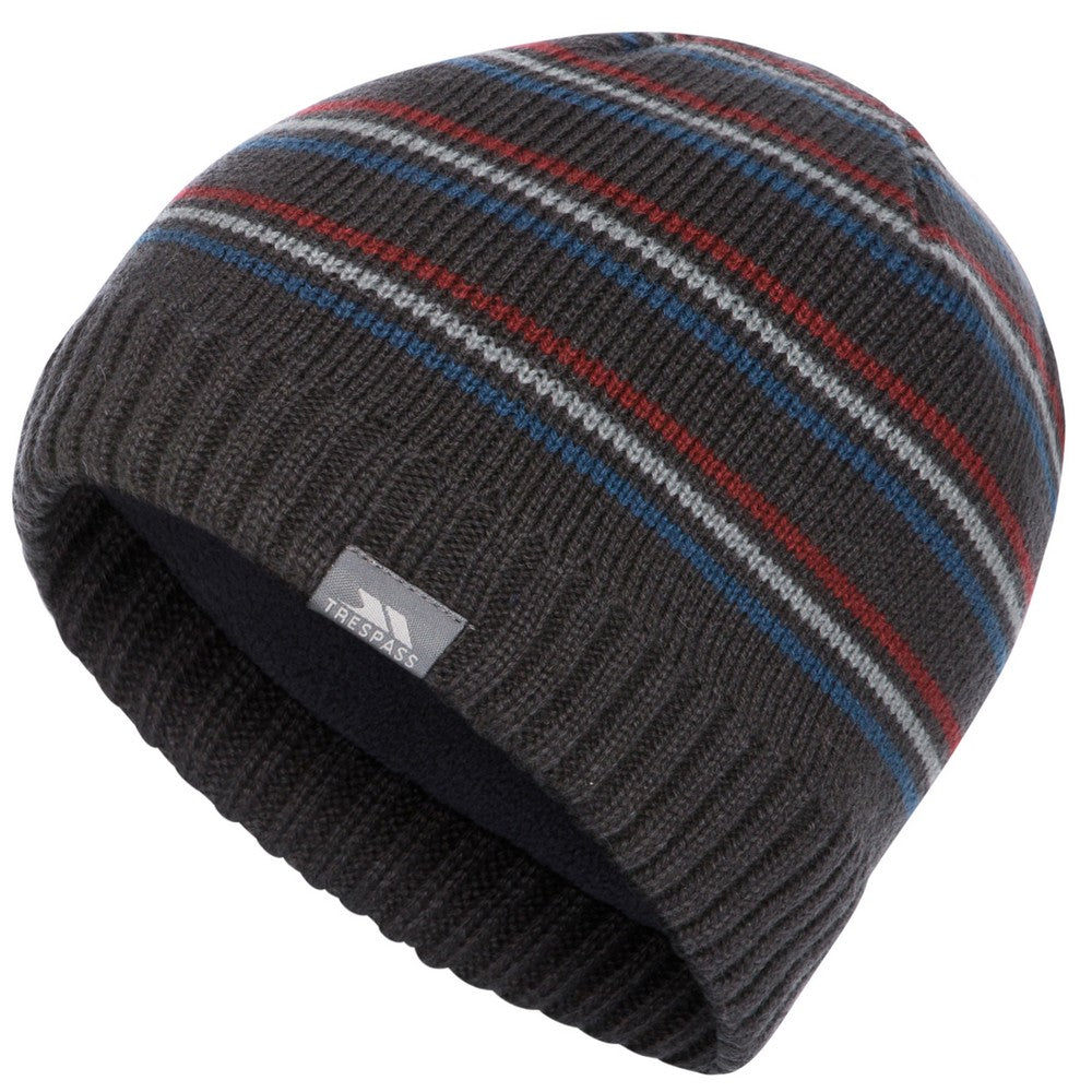 Dark Grey - Side - Trespass Mens Ray Beanie Hat