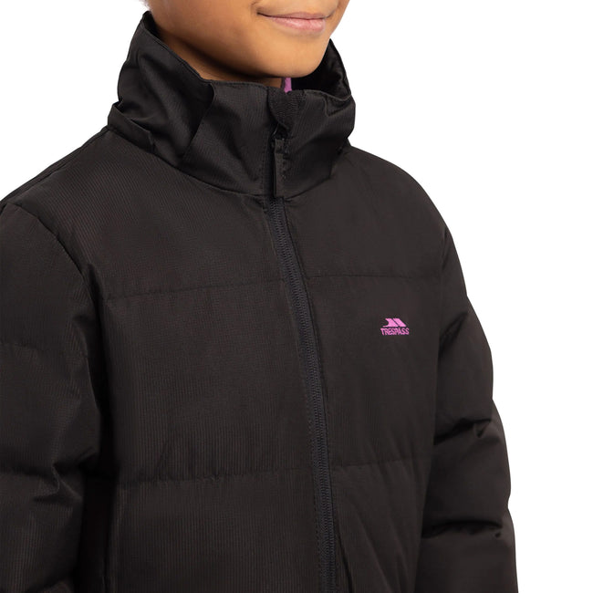 Black - Side - Trespass Girls Tiffy Padded Coat