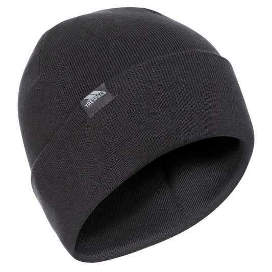 Black - Front - Trespass Unisex Beanie Hat