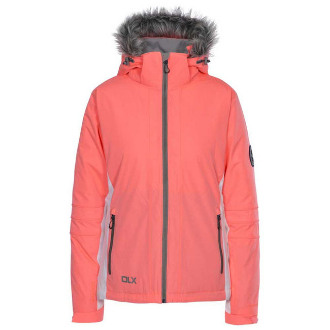 Neon Coral - Front - Trespass Womens-Ladies Sandrine Waterproof Ski Jacket