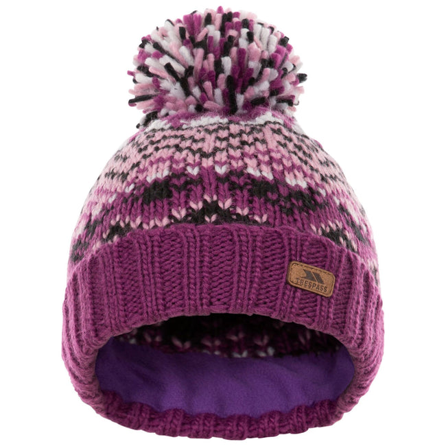 Purple - Front - Trespass Childrens-Kids Sprous Unisex Beanie Hat
