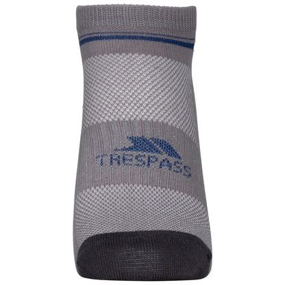 Platinum-Dark Grey - Side - Trespass Unisex Adults Isolate Coolmax Trainer Sock (Pack Of 2)