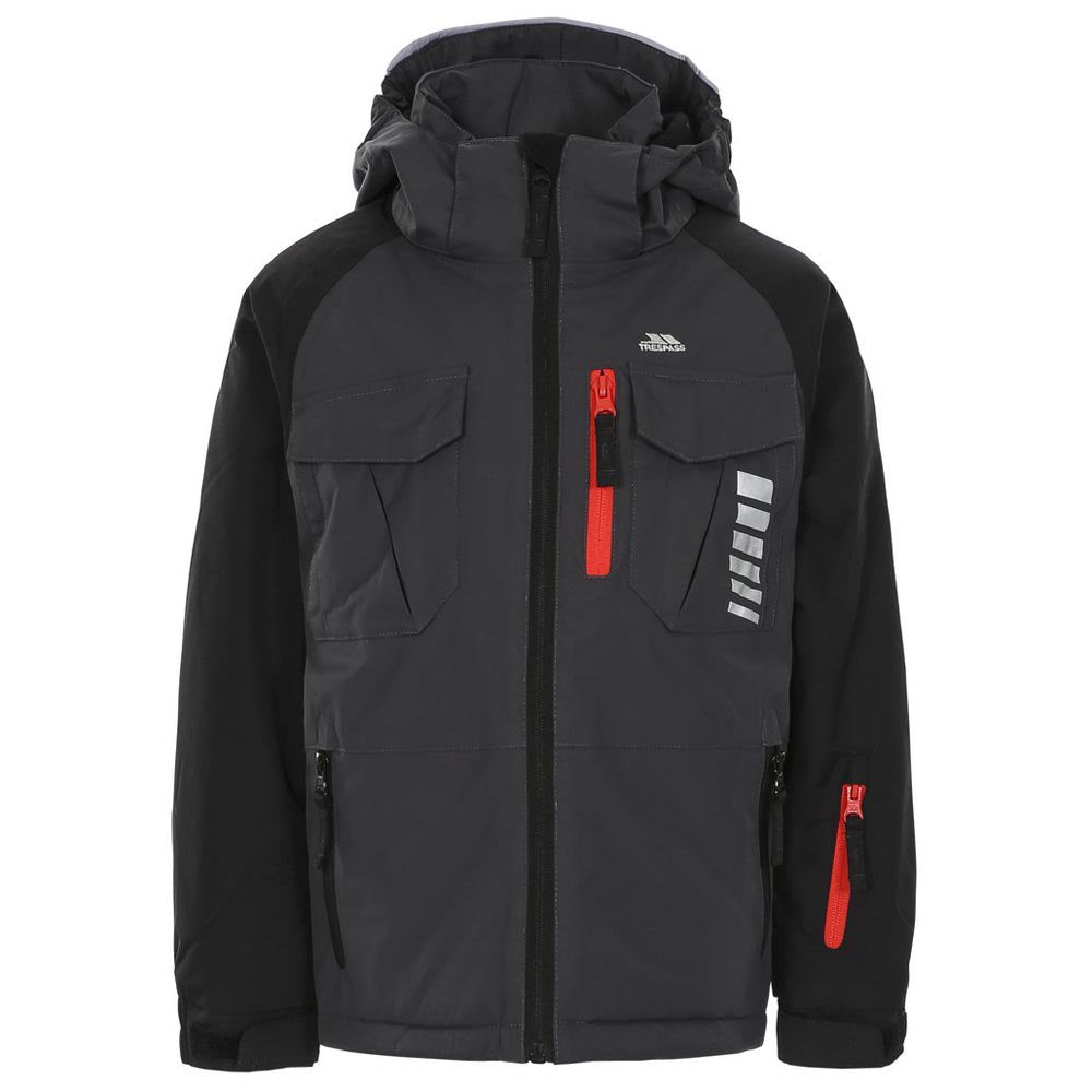 Dark Grey - Front - Trespass Boys Freeboard Ski Jacket