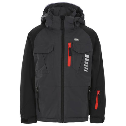 Dark Grey - Front - Trespass Boys Freeboard Ski Jacket