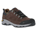 Dark Earth - Front - Trespass Mens Falark Vibram Leather Walking Shoe