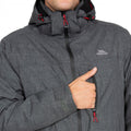 Dark Grey - Close up - Trespass Mens Fyfinn Padded Waterproof Jacket