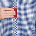 Blue Check - Pack Shot - Trespass Mens Yafforth Cotton Shirt