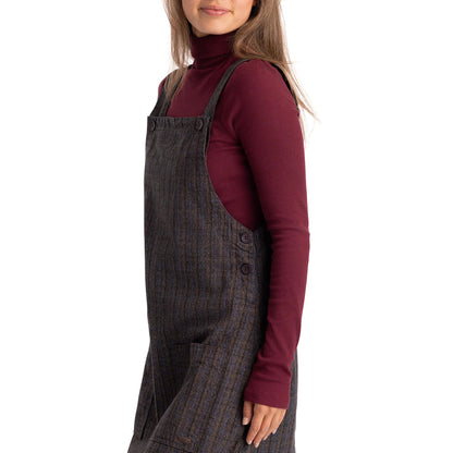 Dark Grey-Check - Pack Shot - Trespass Womens-Ladies Twirl Casual Dress
