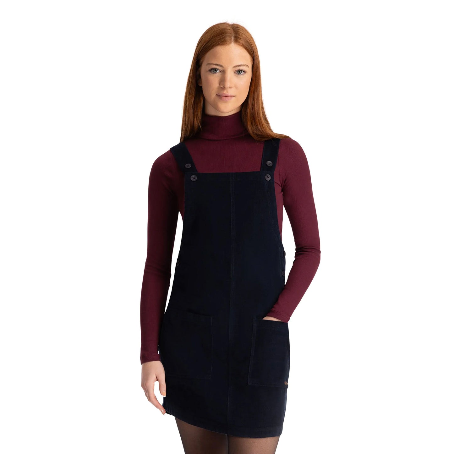 Navy - Side - Trespass Womens-Ladies Twirl Casual Dress