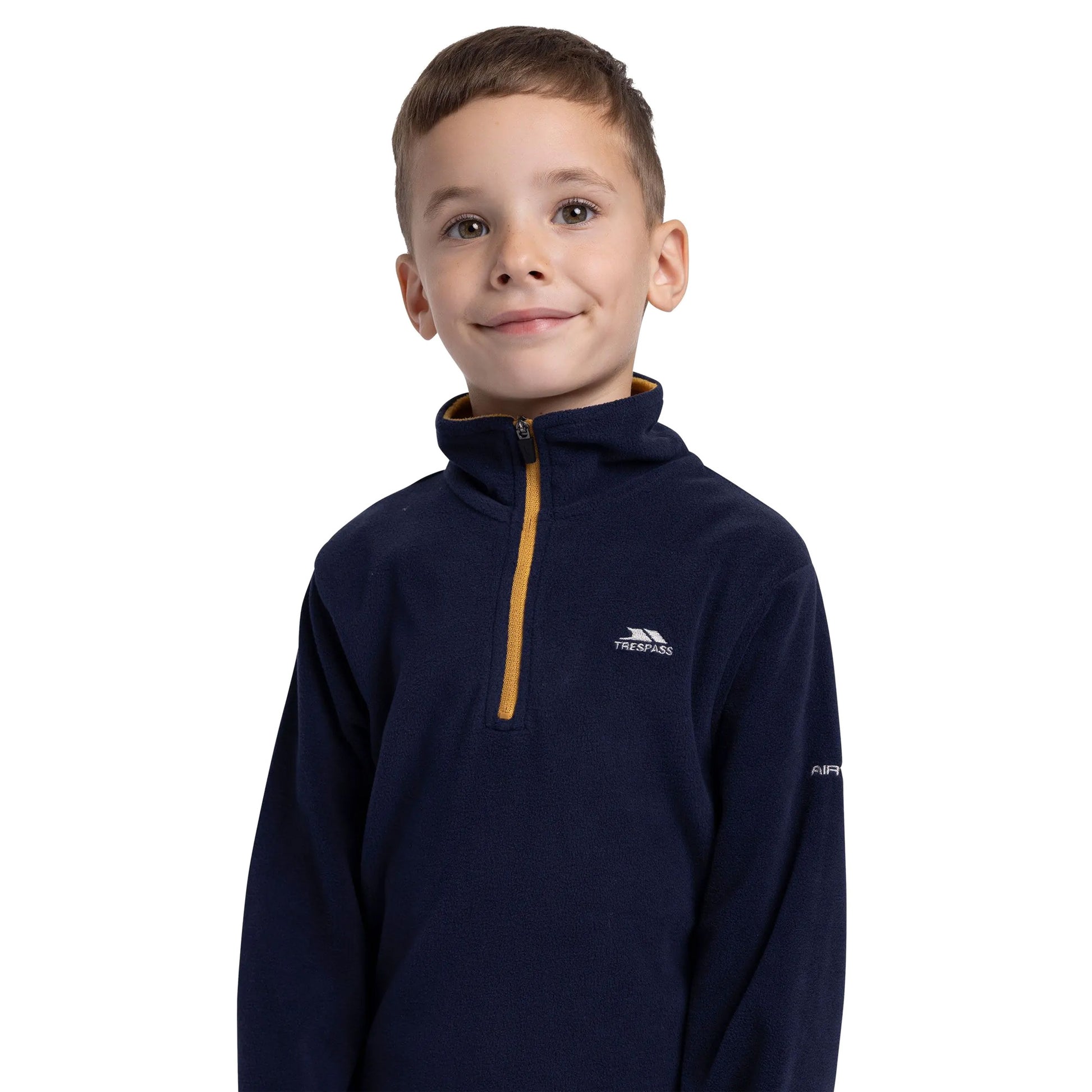 Navy - Side - Trespass Boys Etto Airtrap Microfleece