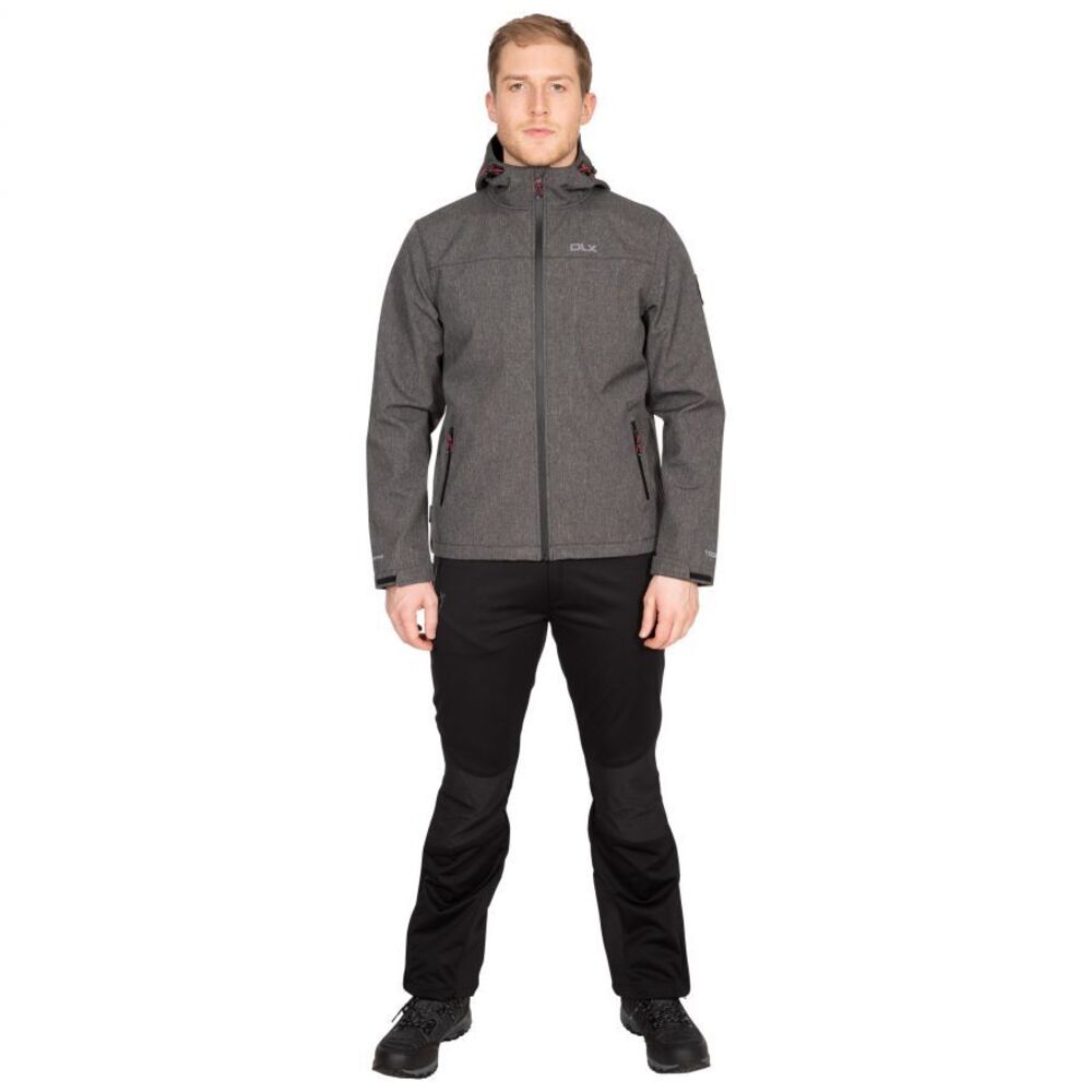 Black Marl - Back - Trespass Mens Gabe Waterproof Softshell Jacket