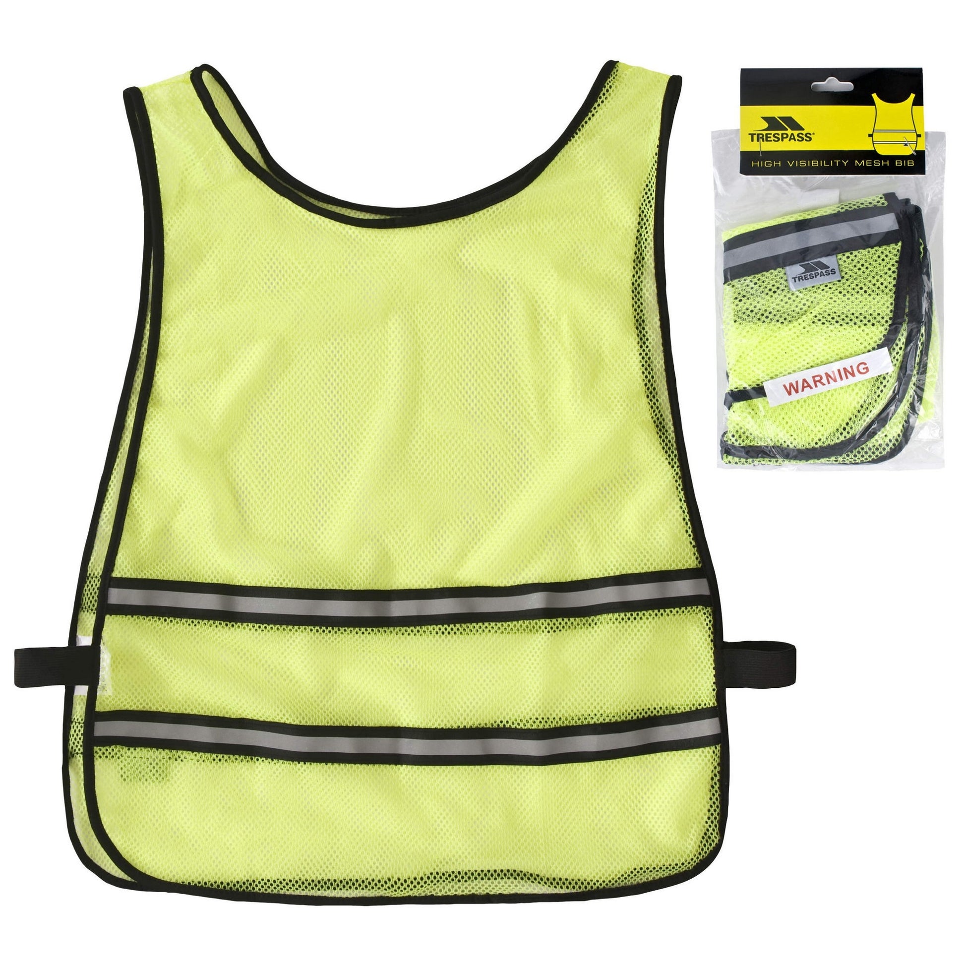 Hi Vis Yellow - Front - Trespass Visible Hi-Visibility Bib