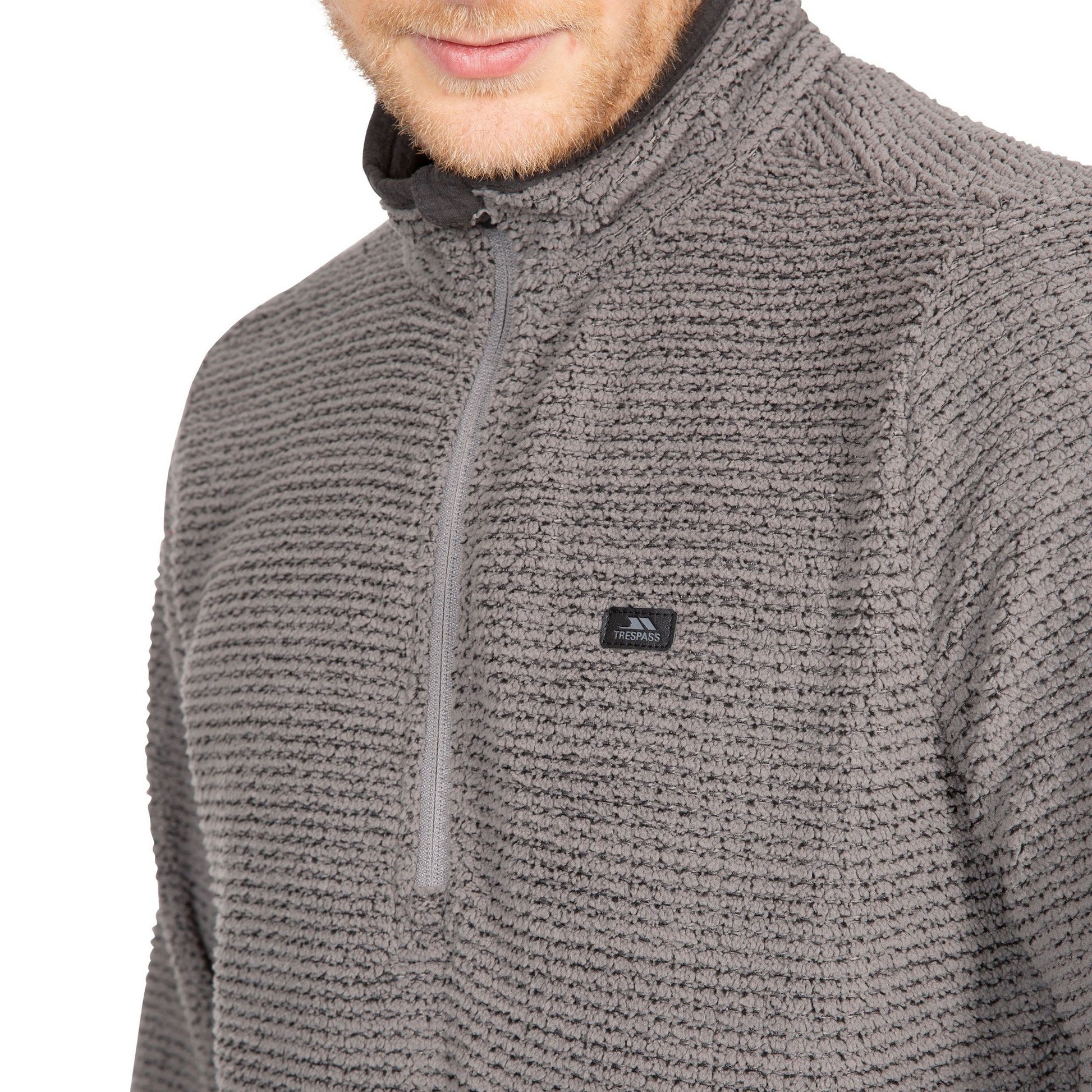 Storm Grey - Close up - Trespass Mens Nillsee Fleece Top