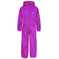 Purple Orchid - Front - Trespass Childrens-Kids Button Rain Suit