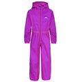 Purple Orchid - Back - Trespass Childrens-Kids Button Rain Suit