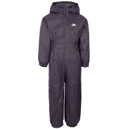 Dark Grey - Front - Trespass Childrens-Kids Button Rain Suit
