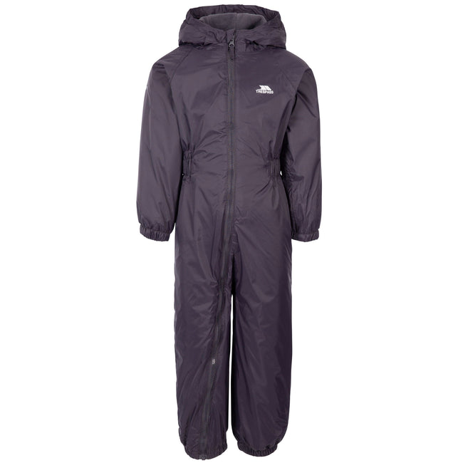 Dark Grey - Front - Trespass Childrens-Kids Button Rain Suit