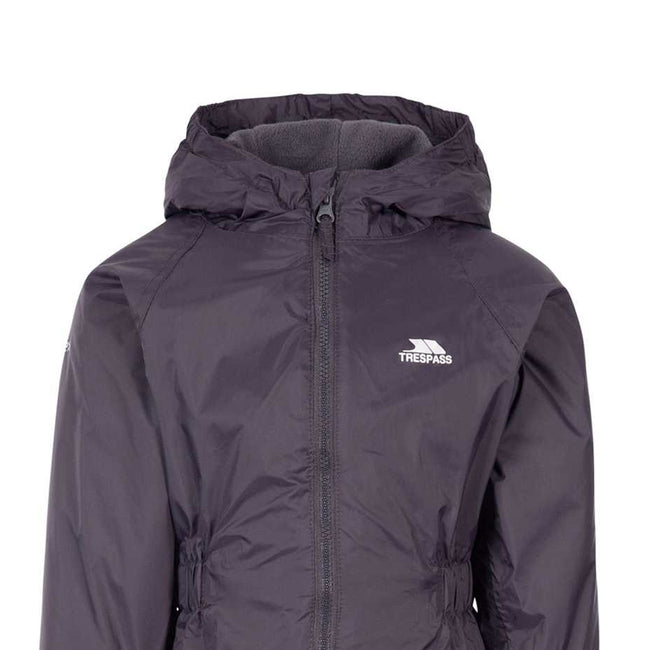 Dark Grey - Lifestyle - Trespass Childrens-Kids Button Rain Suit