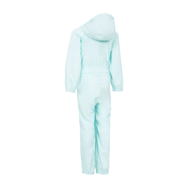 Pale Mint - Side - Trespass Childrens-Kids Button Rain Suit