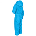 Blue - Back - Trespass Childrens-Kids Button Rain Suit