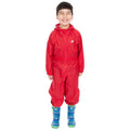 Red - Back - Trespass Childrens-Kids Button Rain Suit