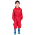 Red - Side - Trespass Childrens-Kids Button Rain Suit