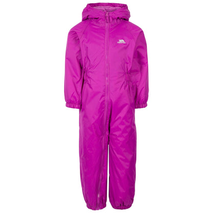 Purple Orchid - Front - Trespass Babies Button Rain Suit