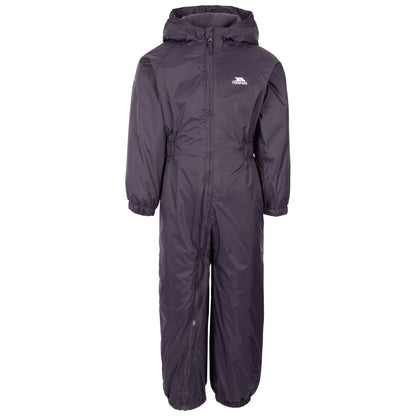 Dark Grey - Front - Trespass Babies Button Rain Suit