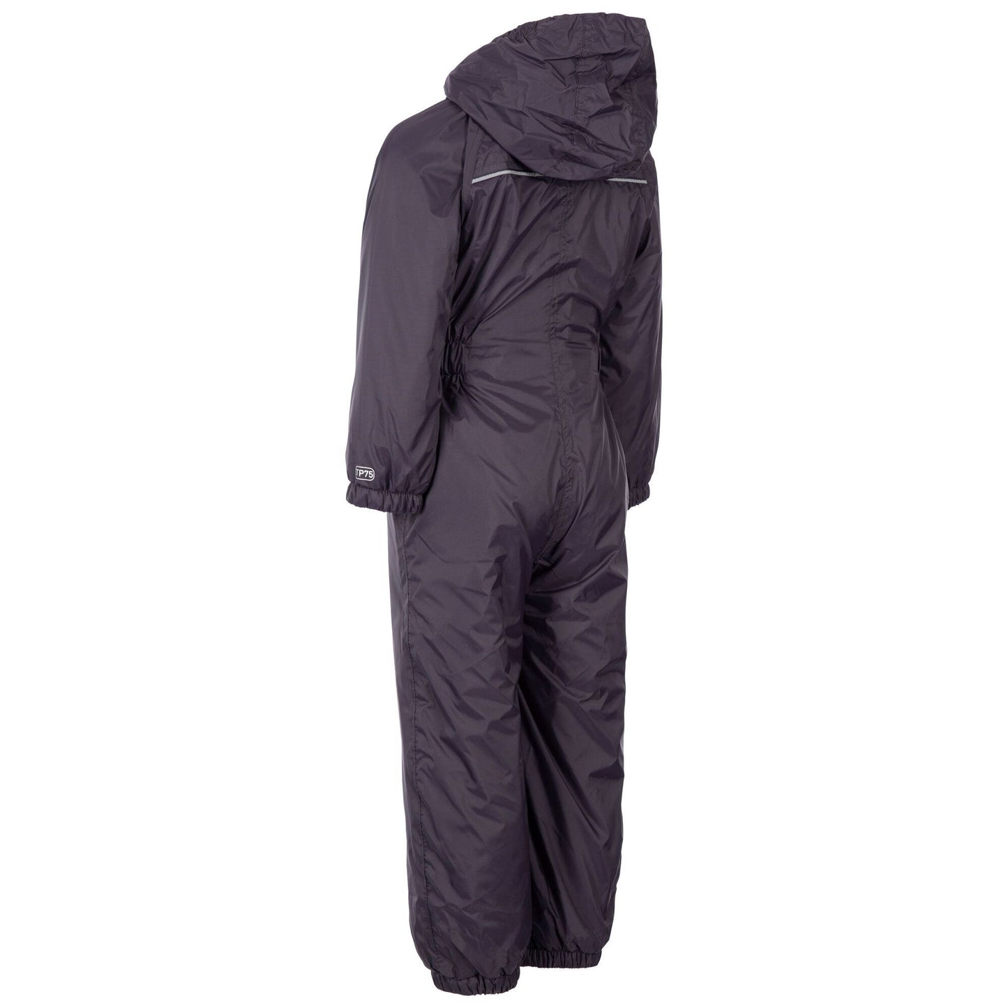 Dark Grey - Back - Trespass Babies Button Rain Suit