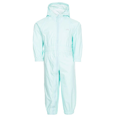 Pale Mint - Front - Trespass Babies Button Rain Suit
