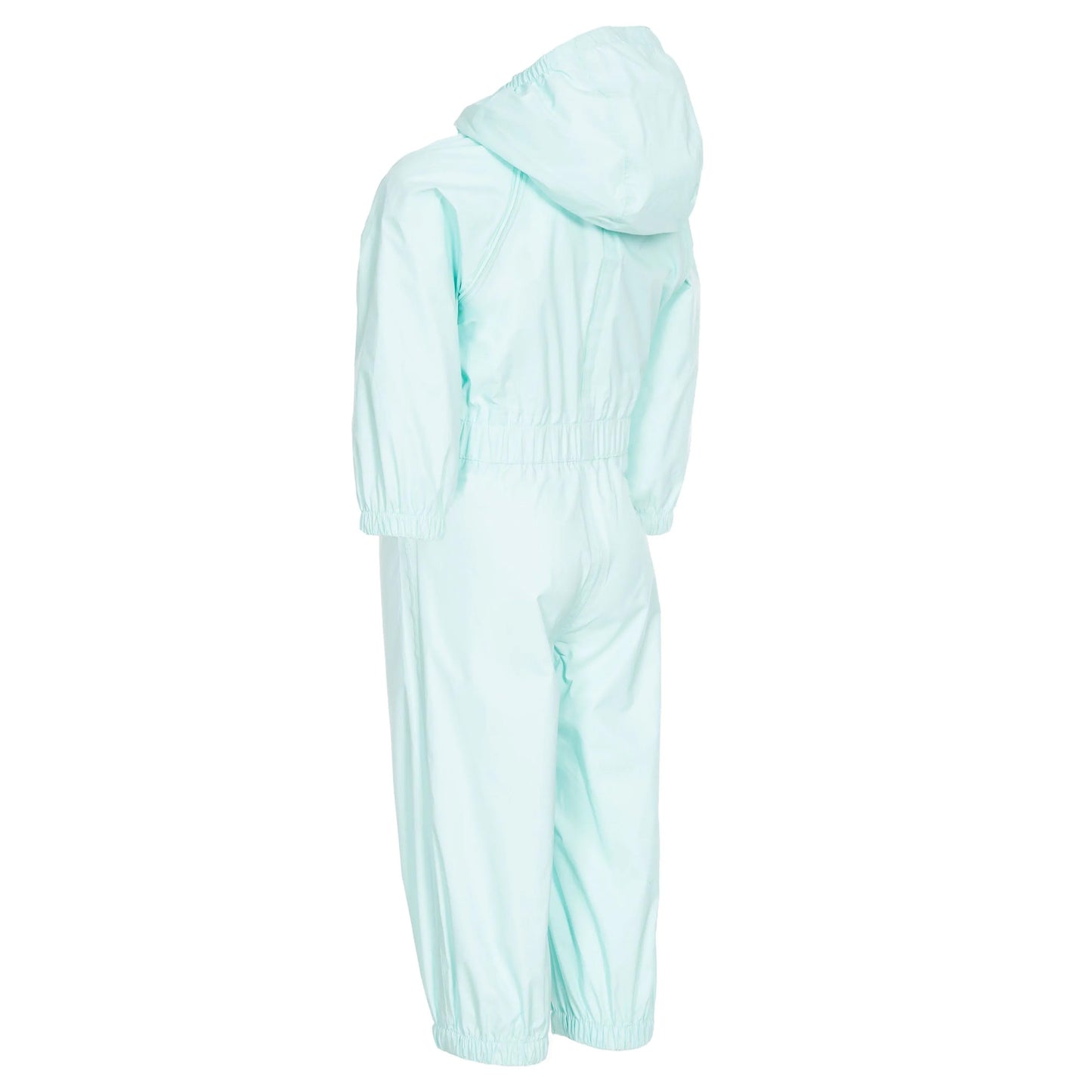 Pale Mint - Back - Trespass Babies Button Rain Suit