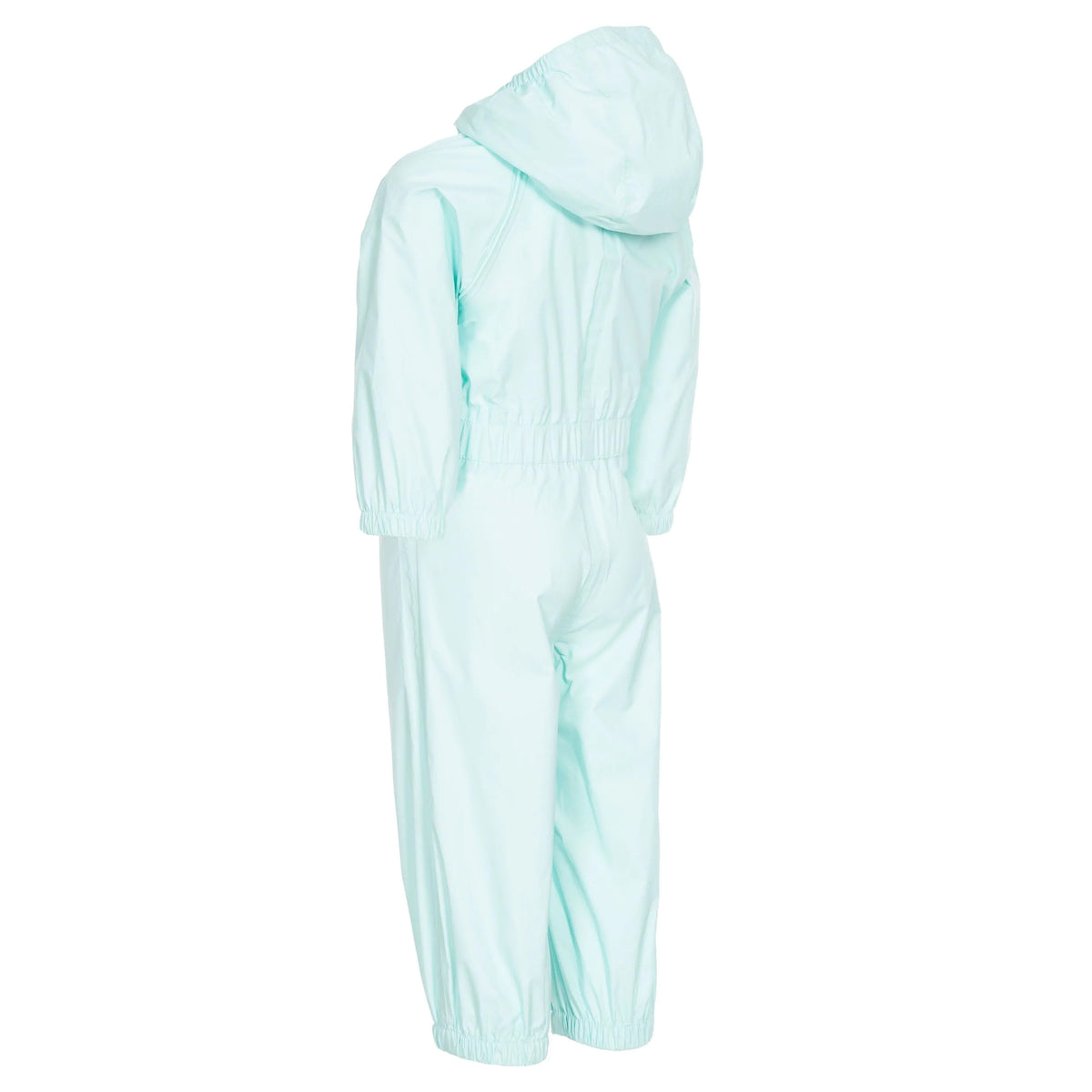 Pale Mint - Back - Trespass Babies Button Rain Suit