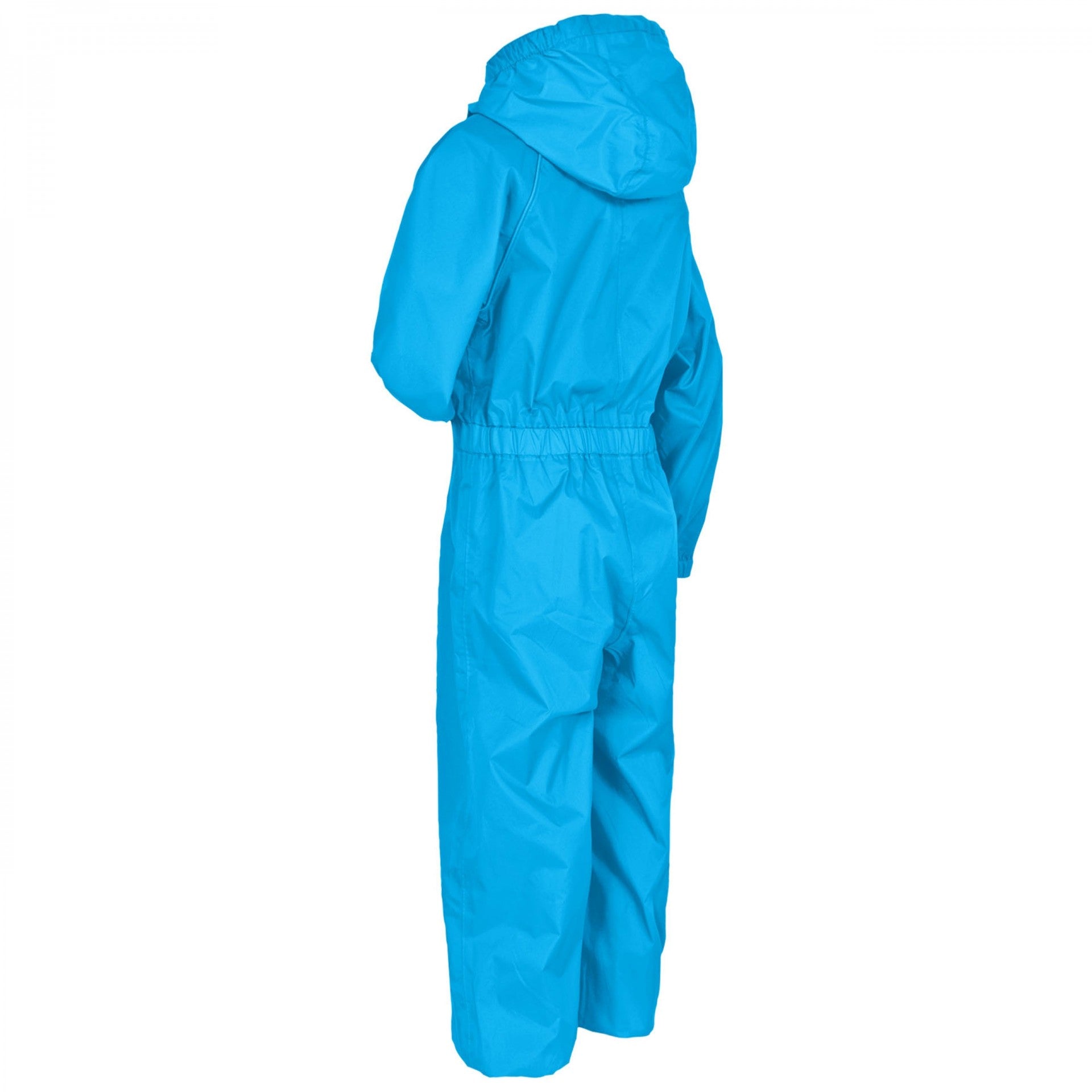 Blue - Back - Trespass Babies Button Rain Suit