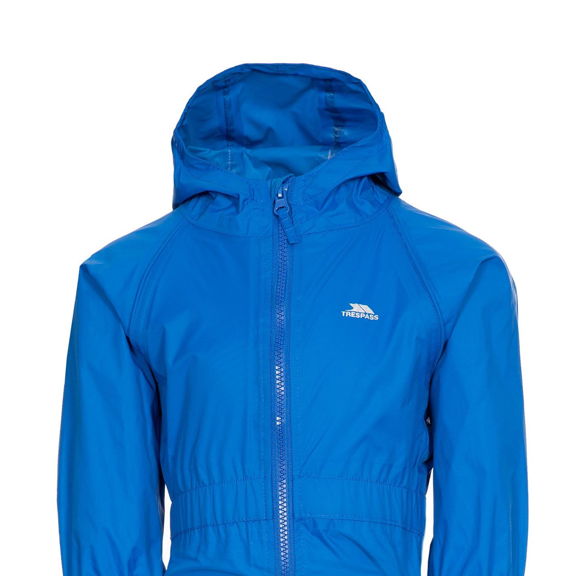 Blue - Side - Trespass Babies Button Rain Suit
