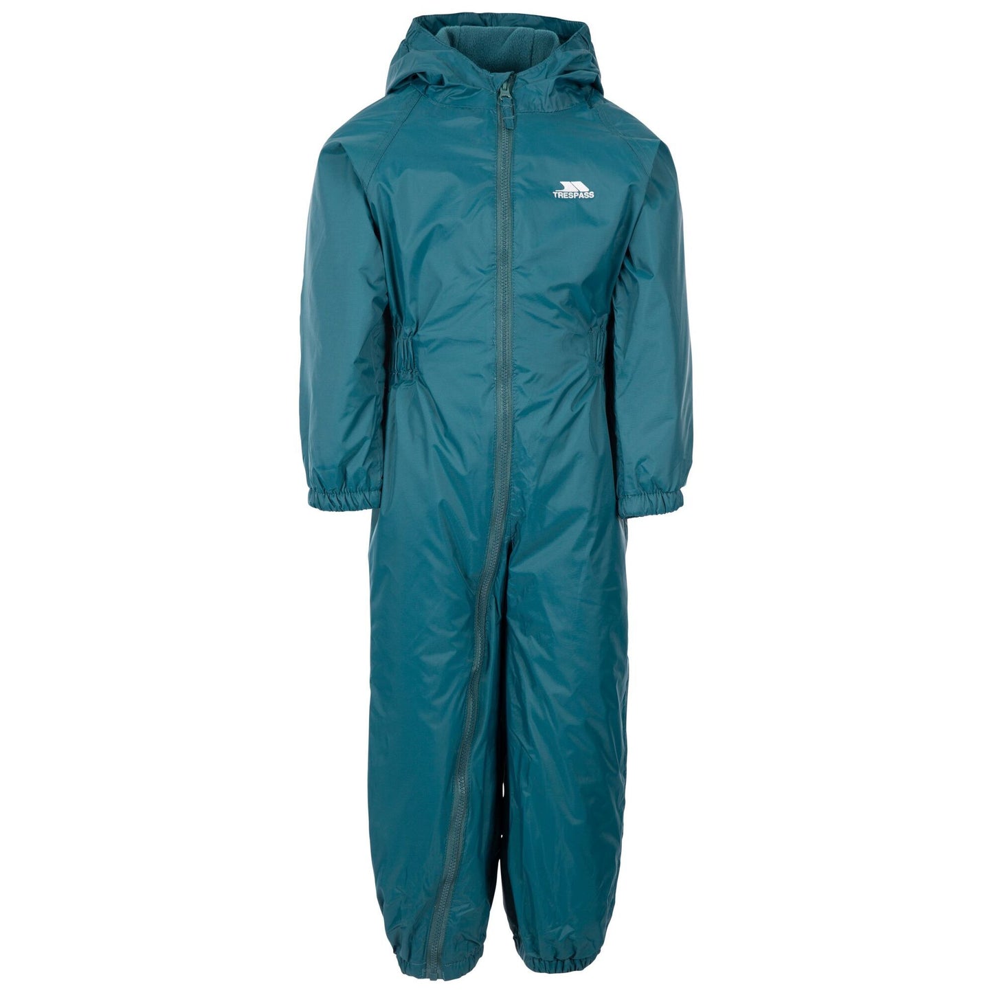 Teal - Front - Trespass Babies Button Rain Suit