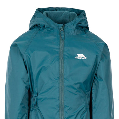 Teal - Side - Trespass Babies Button Rain Suit