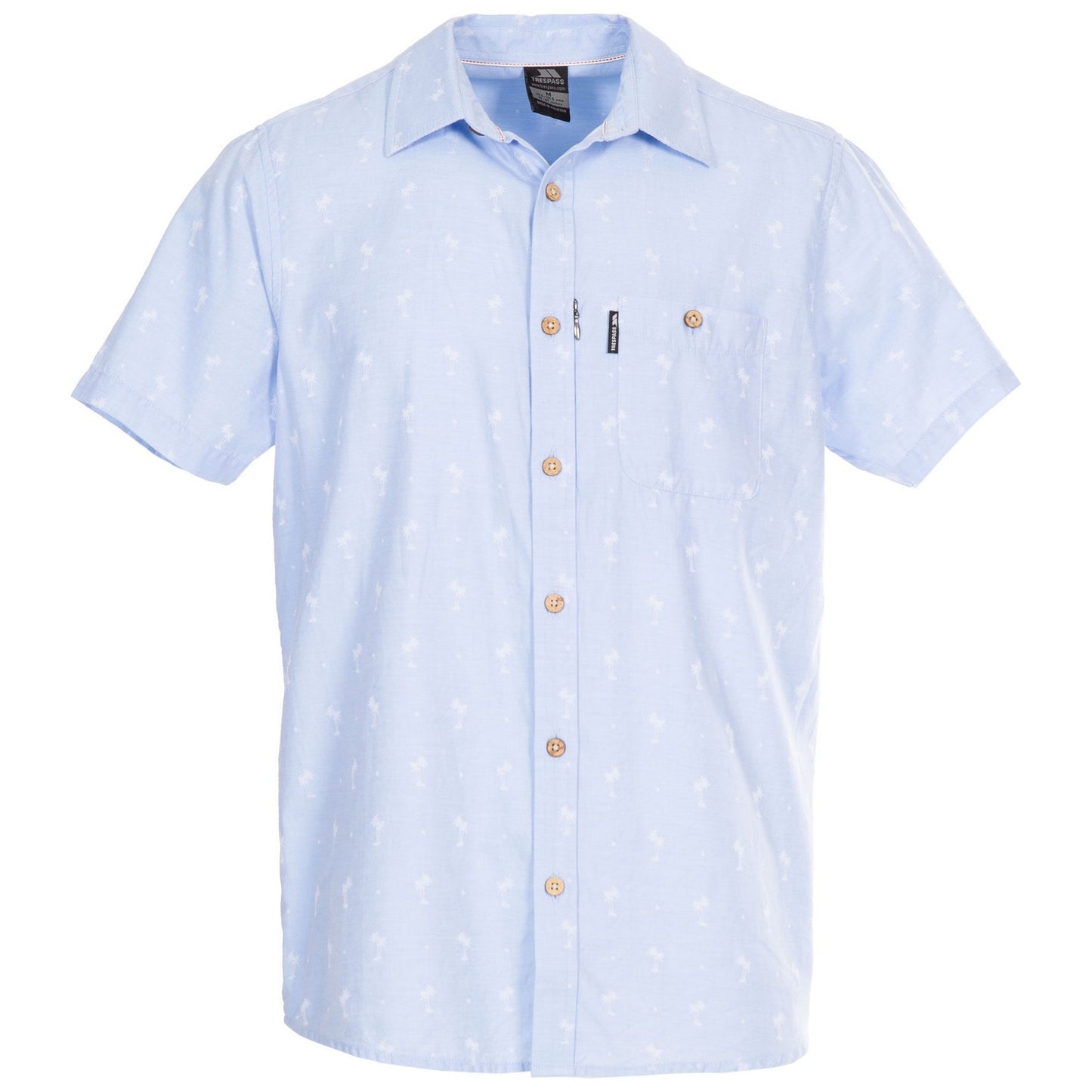 Pale Blue - Front - Trespass Mens Slapton Palm Shirt