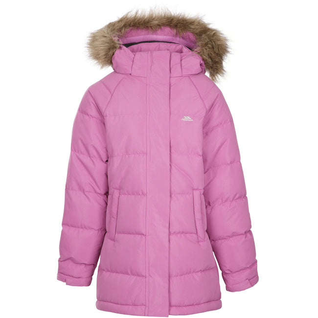Deep Pink - Front - Trespass Girls Unique Padded Jacket