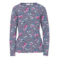 Black-White-Pink-Blue Stripe - Front - Trespass Womens-Ladies Dellini Floral Long-Sleeved Top