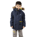 Navy - Side - Trespass Childrens-Kids Upbeat Parka