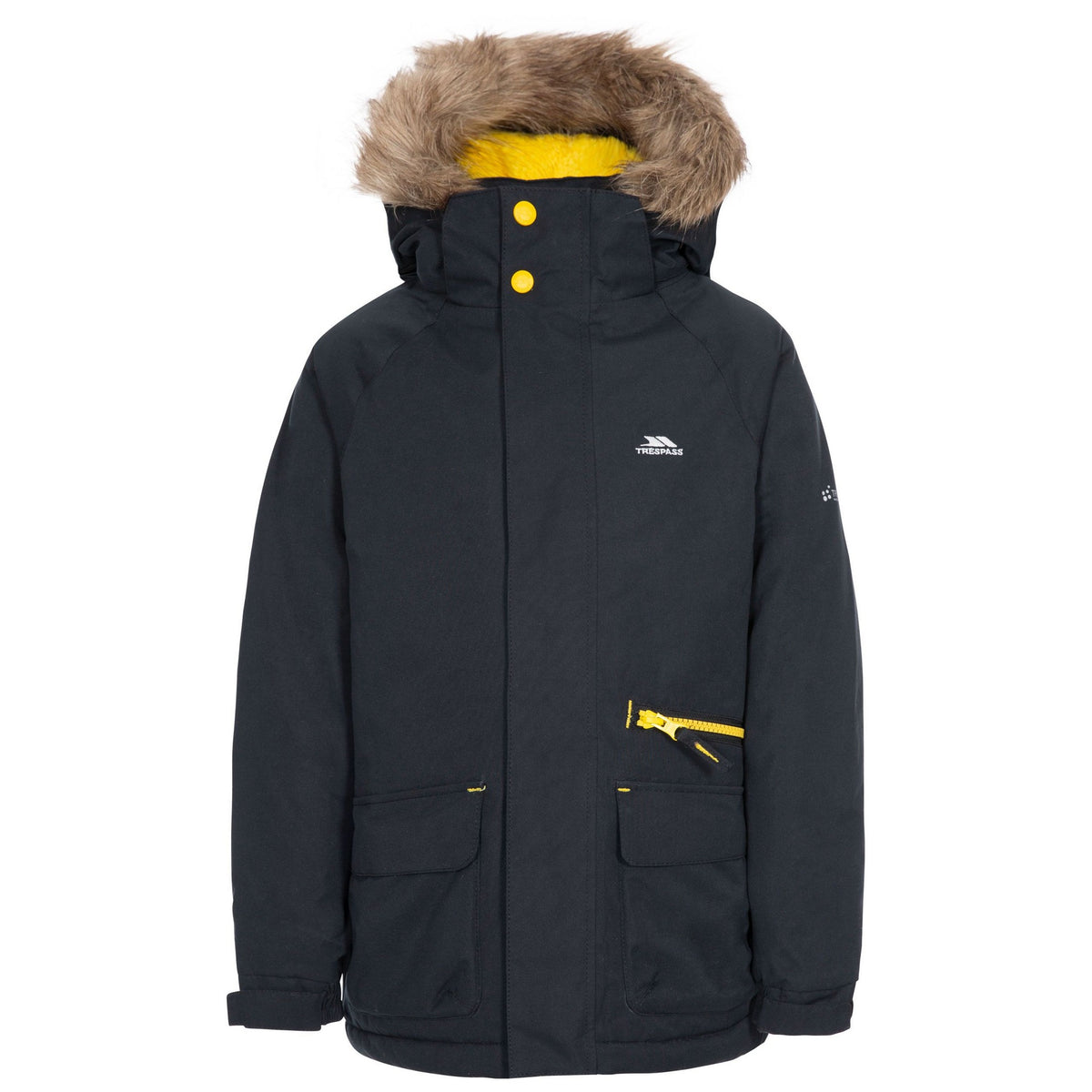 Black - Front - Trespass Childrens-Kids Upbeat Parka