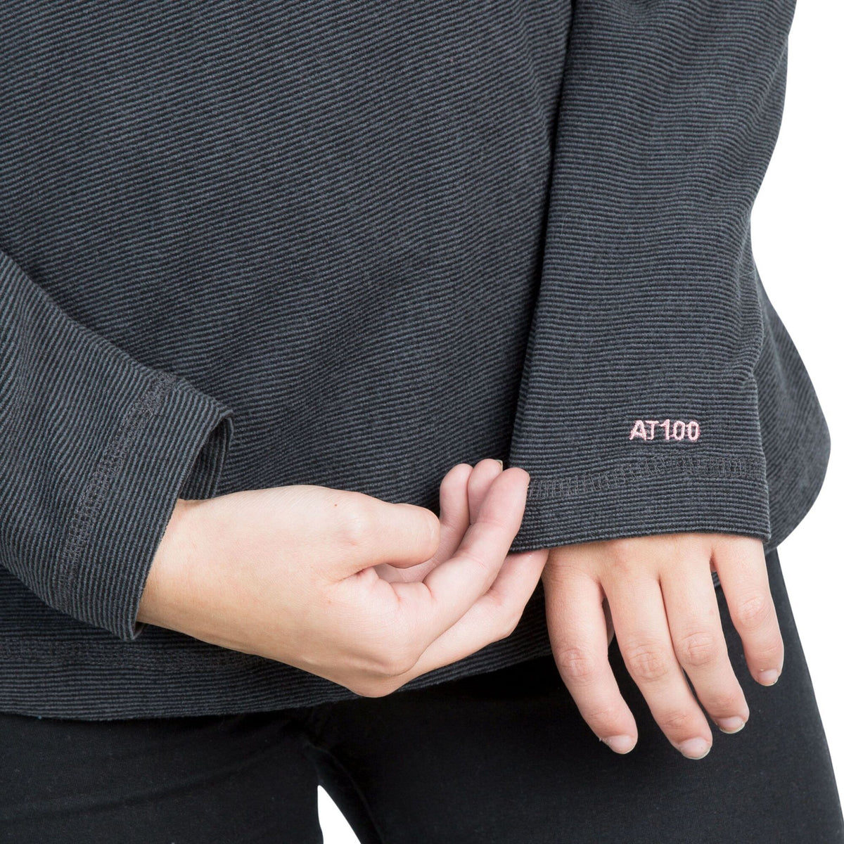Charcoal Grey - Close up - Trespass Womens-Ladies Meadows Fleece Top