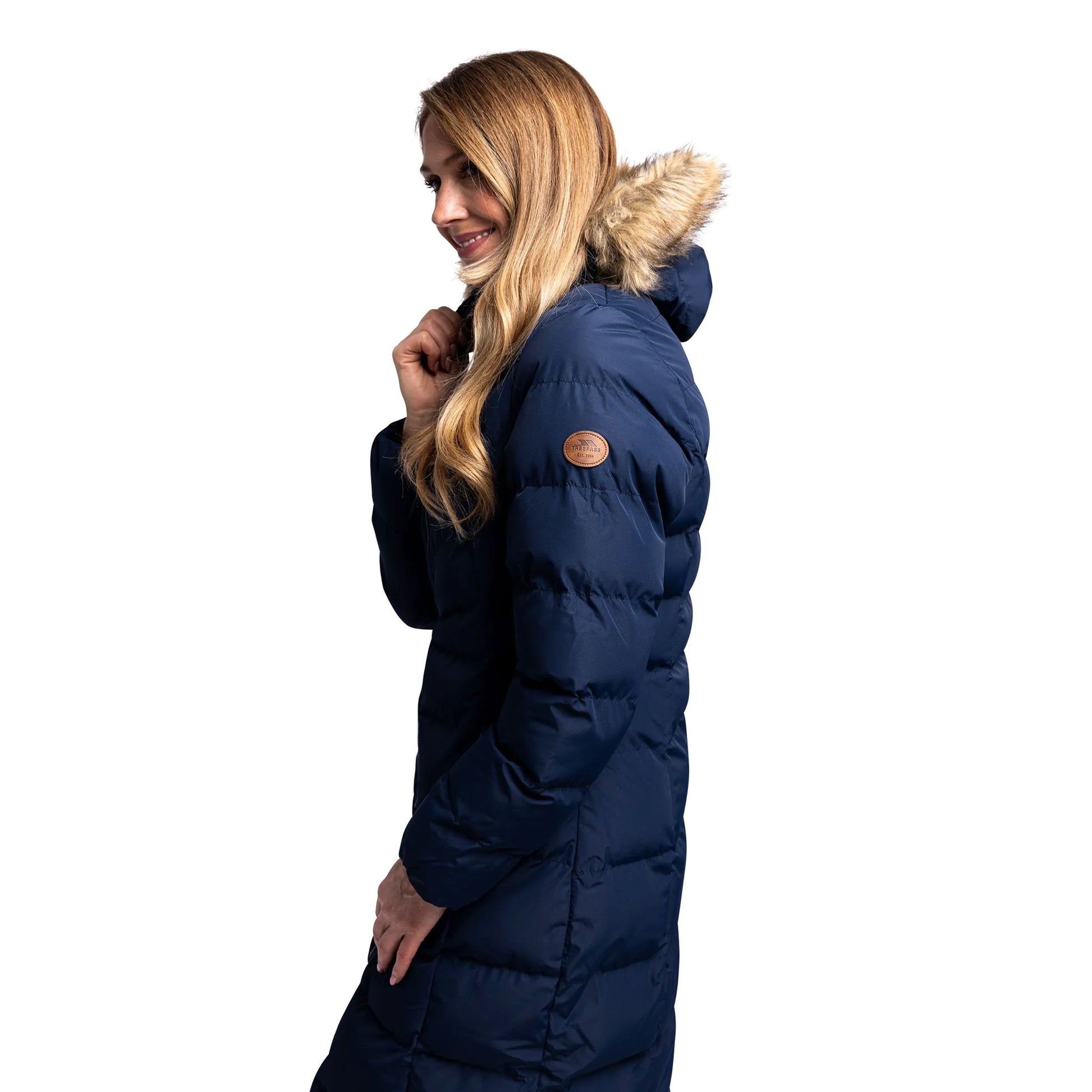 Navy - Pack Shot - Trespass Womens-Ladies Audrey Padded Jacket