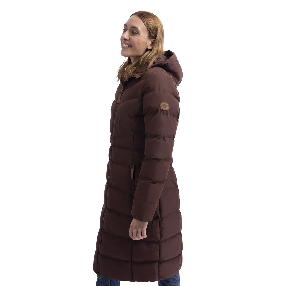 Mocha - Side - Trespass Womens-Ladies Audrey Padded Jacket